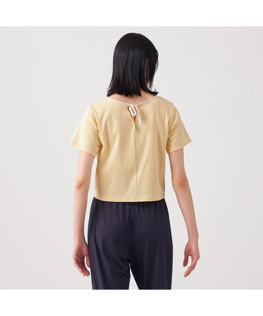 【チャコット/Chacott】のChacott BALANCE バックリボンクリップドTシャツ インテリア・キッズ・メンズ・レディースファッション・服の通販 founy(ファニー) 　ファッション　Fashion　レディースファッション　WOMEN　トップス・カットソー　Tops/Tshirt　シャツ/ブラウス　Shirts/Blouses　ロング / Tシャツ　T-Shirts　おすすめ　Recommend　クロップド　Cropped　コンパクト　Compact　サテン　Satin　ストレッチ　Stretch　バランス　Balance　ボックス　Box　リボン　Ribbon　エレガント 上品　Elegant　人気　Popularity　レモンクリーム|ID: prp329100003912820 ipo3291000000025821546