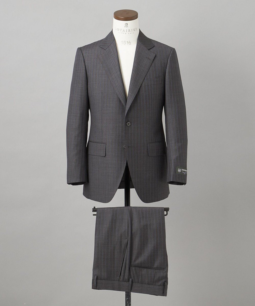 【五大陸/gotairiku / MEN】の【DORMEUIL】AMADEUS365 スーツ(グレーストライプ) 人気、トレンドファッション・服の通販 founy(ファニー) 　ファッション　Fashion　メンズファッション　MEN　セットアップ　Setup/Men　A/W・秋冬　Aw・Autumn/Winter・Fw・Fall-Winter　S/S・春夏　Ss・Spring/Summer　シェイプ　Shape　ストライプ　Stripe　スーツ　Suit　セットアップ　Set Up　テーパード　Tapered　レギュラー　Regular　夏　Summer　 other-1|ID: prp329100003921412 ipo3291000000027379609