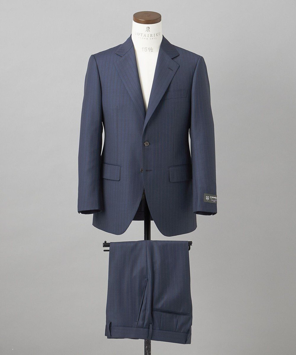 【五大陸/gotairiku / MEN】の【DORMEUIL】AMADEUS365 スーツ(ネイビーストライプ) 人気、トレンドファッション・服の通販 founy(ファニー) 　ファッション　Fashion　メンズファッション　MEN　セットアップ　Setup/Men　A/W・秋冬　Aw・Autumn/Winter・Fw・Fall-Winter　S/S・春夏　Ss・Spring/Summer　シェイプ　Shape　スーツ　Suit　セットアップ　Set Up　テーパード　Tapered　レギュラー　Regular　夏　Summer　 other-1|ID: prp329100003921415 ipo3291000000027379631