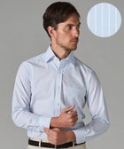 【五大陸/gotairiku / MEN】の春夏向け【形態安定】SUMMERPREMIUMPLEATS_スモールワイドカラー 長袖ドレスシャツ(ストライプ/チェック) サックスブルー系1|ID: prp329100003925040 ipo3291000000027379118