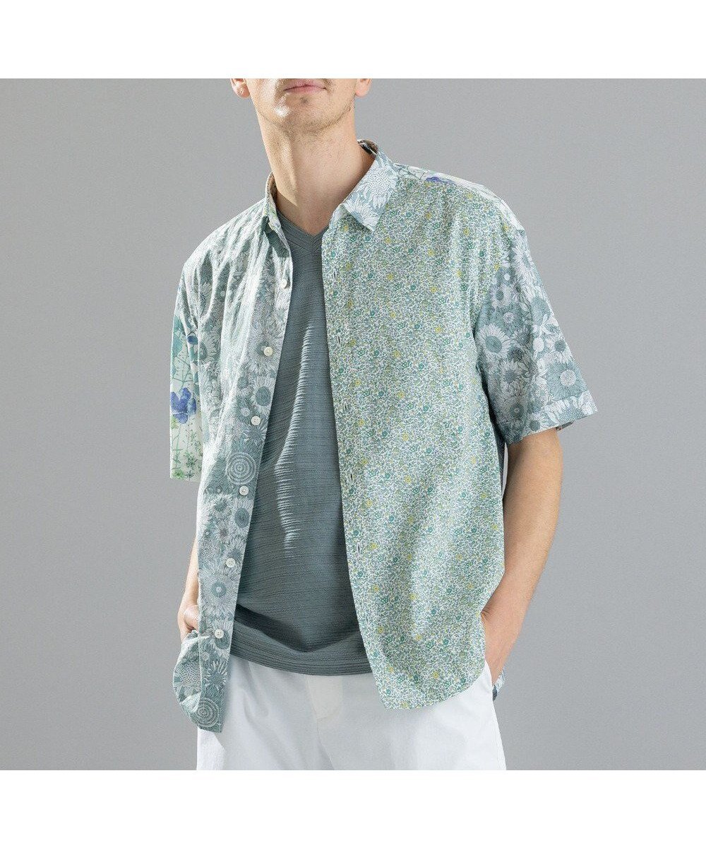 【ジョゼフ オム/JOSEPH HOMME / MEN】の【LIBERTY】クレイジーリバティ 半袖レギュラーシャツ 人気、トレンドファッション・服の通販 founy(ファニー) 　ファッション　Fashion　メンズファッション　MEN　トップス・カットソー　Tops/Tshirt/Men　シャツ　Shirts　S/S・春夏　Ss・Spring/Summer　シルク　Silk　セットアップ　Set Up　ドレープ　Drape　パッチワーク　Patchwork　ブロッキング　Blocking　プリント　Print　レギュラー　Regular　エレガント 上品　Elegant　半袖　Short Sleeve　夏　Summer　春　Spring　 other-1|ID: prp329100003925868 ipo3291000000027379350