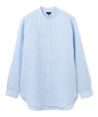 【ジョゼフ オム/JOSEPH HOMME / MEN】のノルマンディリネントロピカル バンドカラーシャツ スカイブルー系|ID: prp329100003927887 ipo3291000000027378622