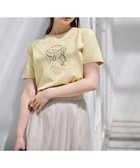 【エニィ スィス/any SiS】の線画×刺繍ロゴ Tシャツ イエロー×ガール|ID:prp329100003938766