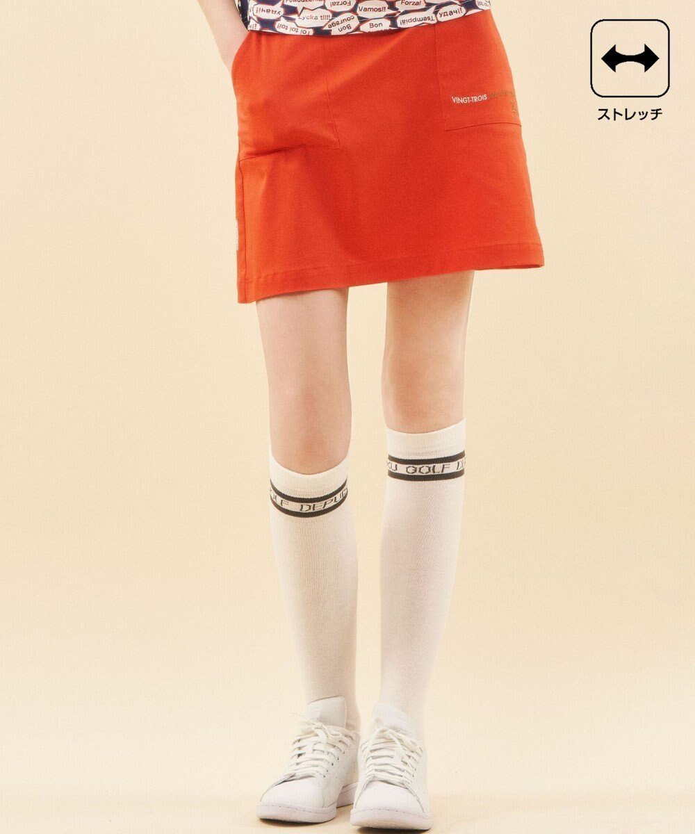 【23区 ゴルフ/NIJYUSANKU GOLF】の【WOMEN】【ストレッチ】アポロックスカート インテリア・キッズ・メンズ・レディースファッション・服の通販 founy(ファニー) 　ファッション　Fashion　レディースファッション　WOMEN　スカート　Skirt　オレンジ　Orange　春　Spring　ストレッチ　Stretch　台形　Trapezoid　バランス　Balance　パッチ　Patch　ベーシック　Basic　ポケット　Pocket　S/S・春夏　Ss・Spring/Summer　夏　Summer　オレンジ系|ID: prp329100003938804 ipo3291000000025987436