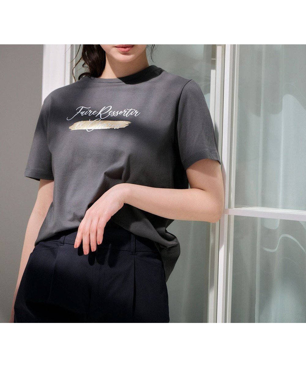 【エニィ スィス/any SiS】の箔プリントロゴ Tシャツ 人気、トレンドファッション・服の通販 founy(ファニー) 　ファッション　Fashion　レディースファッション　WOMEN　トップス・カットソー　Tops/Tshirt　シャツ/ブラウス　Shirts/Blouses　ロング / Tシャツ　T-Shirts　カットソー　Cut and Sewn　春　Spring　カットソー　Cut And Sew　雑誌　Magazine　トレンド　Trend　プリント　Print　ラウンド　Round　再入荷　Restock/Back In Stock/Re Arrival　S/S・春夏　Ss・Spring/Summer　夏　Summer　 other-1|ID: prp329100003940513 ipo3291000000028625906