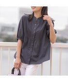 【ジェイ プレス/J.PRESS】の【洗える】ラミーポプリン 前開き ブラウス スレート系|ID:prp329100003940534