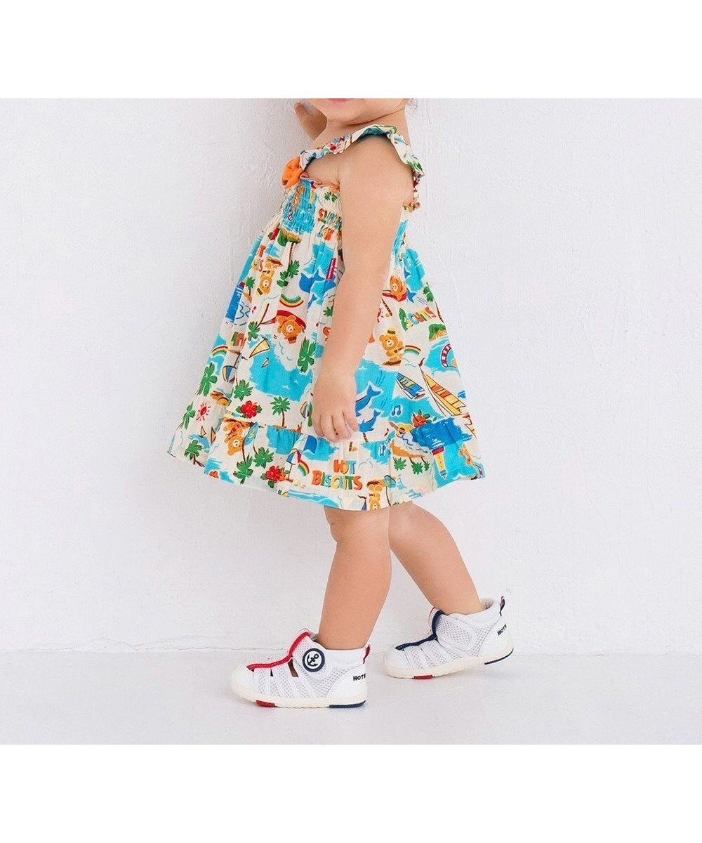 【ミキハウスホットビスケッツ/MIKI HOUSE HOT BISCUITS / KIDS】の【80-120cm】 アロハ柄 リゾートワンピース 人気、トレンドファッション・服の通販 founy(ファニー) 　ファッション　Fashion　キッズファッション　KIDS　ワンピース　Dress/Kids　S/S・春夏　Ss・Spring/Summer　おすすめ　Recommend　アロハ　Aloha　オレンジ　Orange　ハーフ　Half　パイピング　Piping　リゾート　Resort　リボン　Ribbon　吸水　Water Absorption　夏　Summer　旅行　Travel　春　Spring　 other-1|ID: prp329100003950953 ipo3291000000026052065