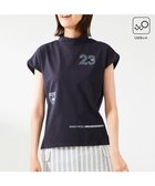 【23区 ゴルフ/NIJYUSANKU GOLF】の【WOMEN】新色追加!【吸水速乾/UVカット】フレンチスリーブロゴモックネック ネイビー系|ID: prp329100003952297 ipo3291000000026963708