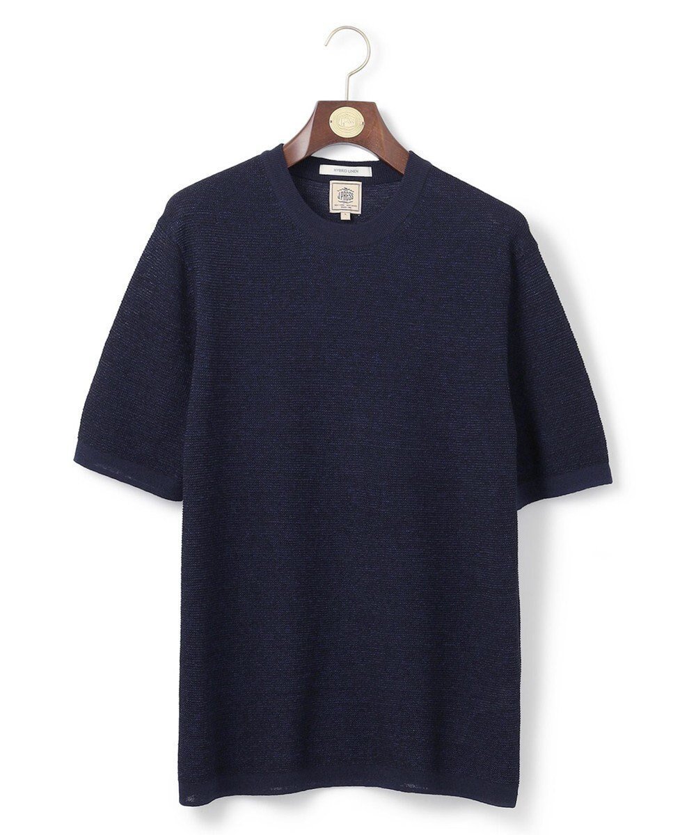 【ジェイ プレス/J.PRESS / MEN】の【ビジネスインナー推奨】【HYBRID LINEN】ニットTシャツ インテリア・キッズ・メンズ・レディースファッション・服の通販 founy(ファニー) 　ファッション　Fashion　メンズファッション　MEN　トップス・カットソー　Tops/Tshirt/Men　ニット　Knit Tops　シャツ　Shirts　インナー　Inner　オーガニック　Organic　春　Spring　カットソー　Cut And Sew　定番　Standard　フィット　Fit　フランス　France　ボーダー　Border　リネン　Linen　レギュラー　Regular　S/S・春夏　Ss・Spring/Summer　おすすめ　Recommend　夏　Summer　ビジネス 仕事 通勤　Business　ネイビー系1|ID: prp329100003955220 ipo3291000000027377923