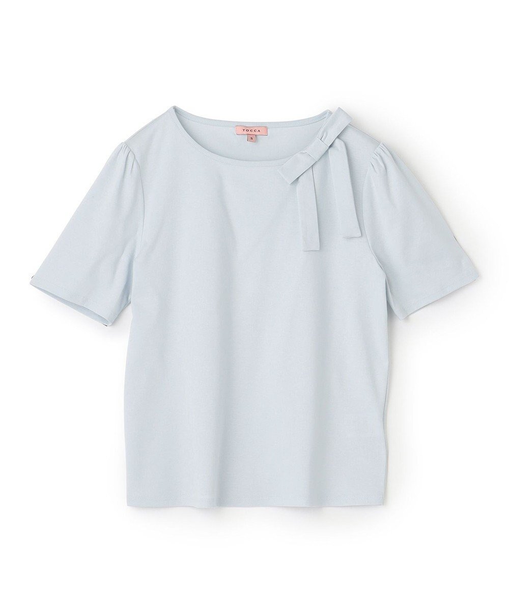 【トッカ/TOCCA】の【洗える!】AIR TEE リボン Tシャツ インテリア・キッズ・メンズ・レディースファッション・服の通販 founy(ファニー) 　ファッション　Fashion　レディースファッション　WOMEN　トップス・カットソー　Tops/Tshirt　シャツ/ブラウス　Shirts/Blouses　ロング / Tシャツ　T-Shirts　カットソー　Cut and Sewn　2024年　2024　2024春夏・S/S　Ss,Spring/Summer,2024　S/S・春夏　Ss・Spring/Summer　カットソー　Cut And Sew　リボン　Ribbon　夏　Summer　春　Spring　洗える　Washable　スカイブルー系|ID: prp329100003962195 ipo3291000000028667145