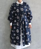 【ムーク/muuc】の〈2WAY〉〈コットン×リネン〉〈高品質なドライタッチ生地〉〈遠州織物の工場で織られた上質なコットン生地〉野小花刺繍 羽織り&ワンピースドレス ネイビー|ID: prp329100003962347 ipo3291000000027327117