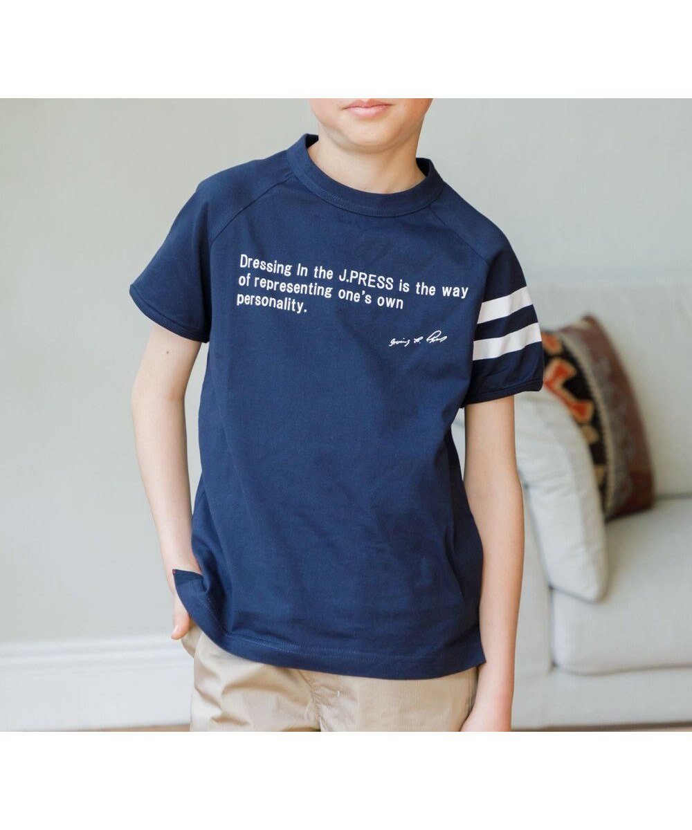 【ジェイ プレス/J.PRESS / KIDS】の【110-130cm】ラグランTシャツ インテリア・キッズ・メンズ・レディースファッション・服の通販 founy(ファニー) 　ファッション　Fashion　キッズファッション　KIDS　トップス・カットソー　Tops/Tees/Kids　春　Spring　カットソー　Cut And Sew　スマホ　Smartphone　プリント　Print　ベーシック　Basic　S/S・春夏　Ss・Spring/Summer　夏　Summer　2024年　2024　2024春夏・S/S　Ss,Spring/Summer,2024　ネイビー系|ID: prp329100003963615 ipo3291000000026124721