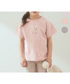 【エニファム/any FAM / KIDS】のオーガビッツアニマルサガラ刺繍Tシャツ ピンク×ウサギ|ID:prp329100003965088