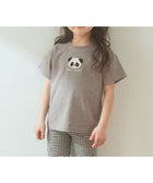 【エニファム/any FAM / KIDS】のオーガビッツアニマルサガラ刺繍Tシャツ チャコール×パンダ|ID:prp329100003965088