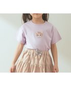 【エニファム/any FAM / KIDS】のオーガビッツアニマルサガラ刺繍Tシャツ ラベンダー×ネコ|ID:prp329100003965088