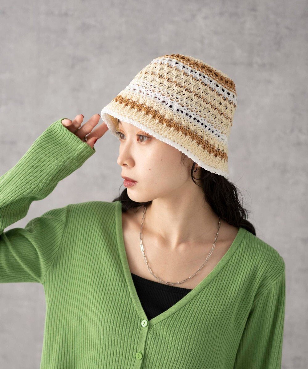 【ウィゴー/WEGO】のクロシェ編みボーダーハット インテリア・キッズ・メンズ・レディースファッション・服の通販 founy(ファニー) 　ファッション　Fashion　レディースファッション　WOMEN　帽子　Hats　おすすめ　Recommend　クロシェ　Crochet　シンプル　Simple　スマホ　Smartphone　トレンド　Trend　ボーダー　Border　夏　Summer　帽子　Hat　オフホワイト|ID: prp329100003966505 ipo3291000000026150679