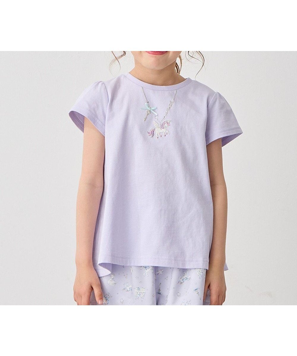 【エニファム/any FAM / KIDS】の接触冷感 しろくま バックシャン Tシャツ インテリア・キッズ・メンズ・レディースファッション・服の通販 founy(ファニー) 　ファッション　Fashion　キッズファッション　KIDS Children’s Clothing　トップス・カットソー　Tops/Tees/Kids　春　Spring　カットソー　Cut And Sew　ショート　Short　セットアップ　Set Up　定番　Standard　ネックレス　Necklace　人気　Popularity　ポケット　Pocket　半袖　Short Sleeve　S/S・春夏　Ss・Spring/Summer　おすすめ　Recommend　夏　Summer　ラベンダー×ユニコーン|ID: prp329100003969720 ipo3291000000032536596