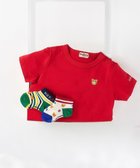 【ミキハウスホットビスケッツ/MIKI HOUSE HOT BISCUITS / KIDS】のワンポイント半袖Tシャツ&ローカットソックスギフトセット【BOX付き】 赤|ID:prp329100003973975