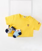 【ミキハウスホットビスケッツ/MIKI HOUSE HOT BISCUITS / KIDS】のワンポイント半袖Tシャツ&ローカットソックスギフトセット【BOX付き】 黄|ID:prp329100003973975