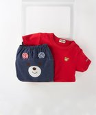 【ミキハウスホットビスケッツ/MIKI HOUSE HOT BISCUITS / KIDS】のワンポイント半袖Tシャツ&顔ドンブルマギフトセット【BOX付き】 赤|ID:prp329100003973981