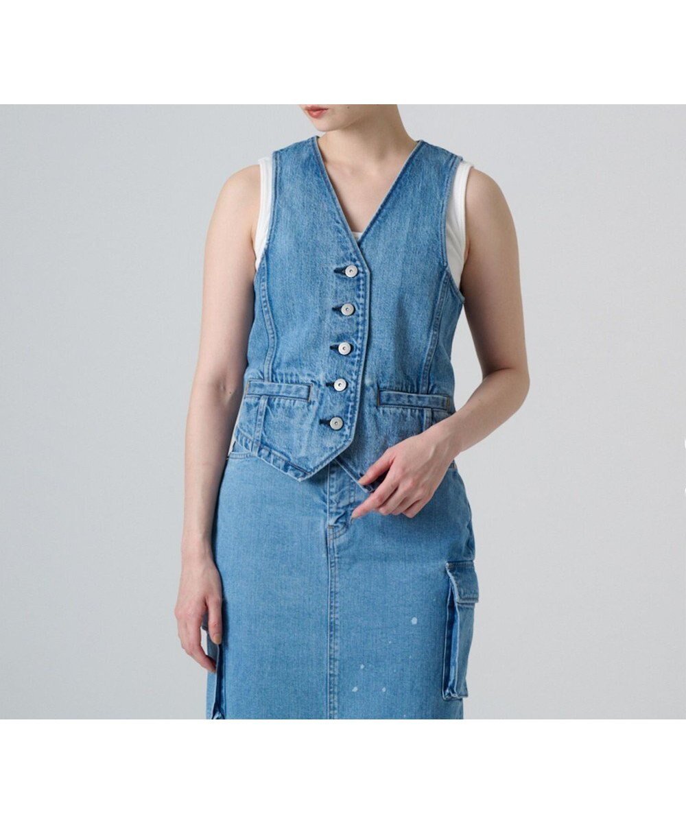 【リポトレンタアンニ/Ripo trenta anni】の【洗える/セットアップ可能】DENIM GILET デニムジレ 人気、トレンドファッション・服の通販 founy(ファニー) 　ファッション　Fashion　レディースファッション　WOMEN　アウター　Coat Outerwear　トップス・カットソー　Tops/Tshirt　ベスト/ジレ　Gilets/Vests　セットアップ　Setup　トップス　Tops　インディゴ　Indigo　洗える　Washable　カッティング　Cutting　コンパクト　Compact　シェイプ　Shape　セットアップ　Set Up　デニム　Denim　フロント　Front　ベスト　Vest　A/W・秋冬　Aw・Autumn/Winter・Fw・Fall-Winter　S/S・春夏　Ss・Spring/Summer　夏　Summer　 other-1|ID: prp329100003974085 ipo3291000000026208051