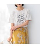 【23区/NIJYUSANKU】の【井波麻里衣さんコラボ】カリグラフィー プリント Tシャツ フロスト×ブラック|ID:prp329100003975162