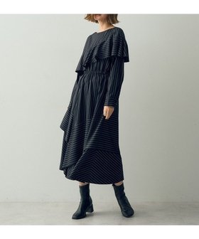 【イェッカ ヴェッカ/YECCA VECCA】 ストライプ柄ラッフルワンピース人気、トレンドファッション・服の通販 founy(ファニー) ファッション Fashion レディースファッション WOMEN ワンピース Dress おすすめ Recommend イレギュラー Irregular ストライプ Stripe フィット Fit ポケット Pocket 再入荷 Restock/Back In Stock/Re Arrival A/W・秋冬 Aw・Autumn/Winter・Fw・Fall-Winter |ID:prp329100003975226