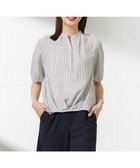 【ジェイ プレス/J.PRESS】の【洗える】ドビー強撚ストライプ コクーンシルエット ブラウス ネイビー系1|ID: prp329100003988148 ipo3291000000026796400