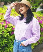 【サキュウ/caqu】の【 洗える / リネン100% 】Linen stripe shirts purple|ID: prp329100003988910 ipo3291000000026342563