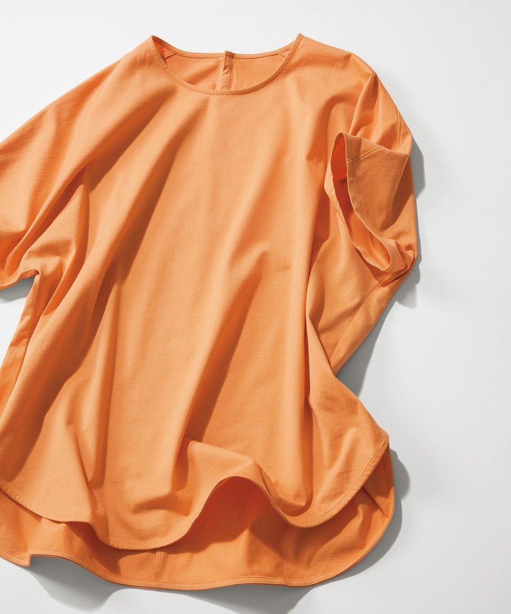 【23区/NIJYUSANKU】のALBINIジャージー ドルマンスリーブ Tシャツ インテリア・キッズ・メンズ・レディースファッション・服の通販 founy(ファニー) 　ファッション　Fashion　レディースファッション　WOMEN　トップス・カットソー　Tops/Tshirt　シャツ/ブラウス　Shirts/Blouses　ロング / Tシャツ　T-Shirts　カットソー　Cut and Sewn　イタリア　Italy　オレンジ　Orange　春　Spring　カットソー　Cut And Sew　コンパクト　Compact　ジャージー　Jersey　スリーブ　Sleeve　フレンチ　French　ベスト　Vest　半袖　Short Sleeve　ワイド　Wide　2022年　2022　再入荷　Restock/Back In Stock/Re Arrival　S/S・春夏　Ss・Spring/Summer　2022 春夏 S/S　Ss,Spring/Summer,2022　夏　Summer　ライトオレンジ系|ID: prp329100003990965 ipo3291000000026360831