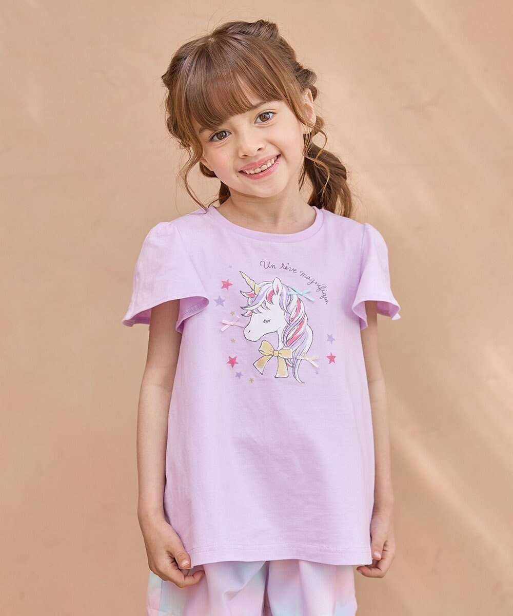 【エニィ/ANY / KIDS】の【温度で色が変わる】接触冷感 しろくま ミラクルプリント Tシャツ インテリア・キッズ・メンズ・レディースファッション・服の通販 founy(ファニー) 　ファッション　Fashion　キッズファッション　Fashion for Kids　トップス・カットソー　Cut & Sew Tops　春　Spring　カットソー　Cut and Sewn Top　グラス　Glass, Eyewear　プリント　Print, Printed Pattern　ポケット　Pocket, Pocket Detail　モチーフ　Motif, Design Theme　ラベンダー　Lavender　リボン　Ribbon, Bow　S/S・春夏　SS, Spring/Summer, Warm Season　夏　Summer　ラベンダー|ID: prp329100003996455 ipo3291000000035531443