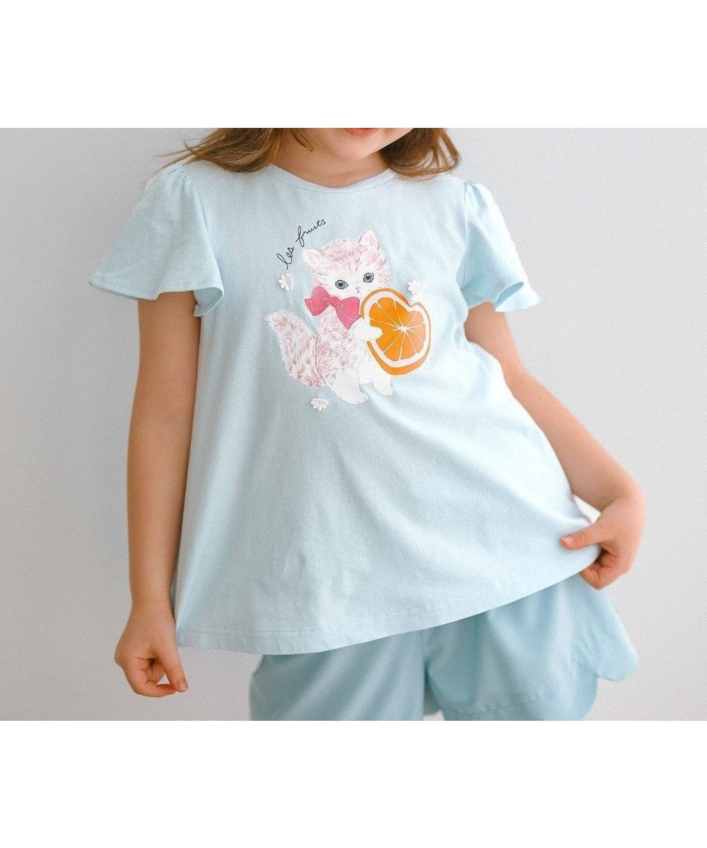 【エニィ/ANY / KIDS】の【温度で色が変わる】接触冷感 しろくま ミラクルプリント Tシャツ インテリア・キッズ・メンズ・レディースファッション・服の通販 founy(ファニー) 　ファッション　Fashion　キッズファッション　Fashion for Kids　トップス・カットソー　Cut & Sew Tops　春　Spring　カットソー　Cut and Sewn Top　グラス　Glass, Eyewear　プリント　Print, Printed Pattern　ポケット　Pocket, Pocket Detail　モチーフ　Motif, Design Theme　ラベンダー　Lavender　リボン　Ribbon, Bow　S/S・春夏　SS, Spring/Summer, Warm Season　夏　Summer　サックスブルー|ID: prp329100003996455 ipo3291000000035531445