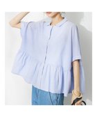 【クラフトスタンダードブティック/CRAFT STANDARD BOUTIQUE】のペプラムブラウス Stripe Blue|ID: prp329100003998698 ipo3291000000026433636