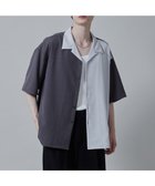 【ウィゴー/WEGO / MEN】のカラーブロックオープンカラーシャツ(S) ダークグレー|ID:prp329100004008013