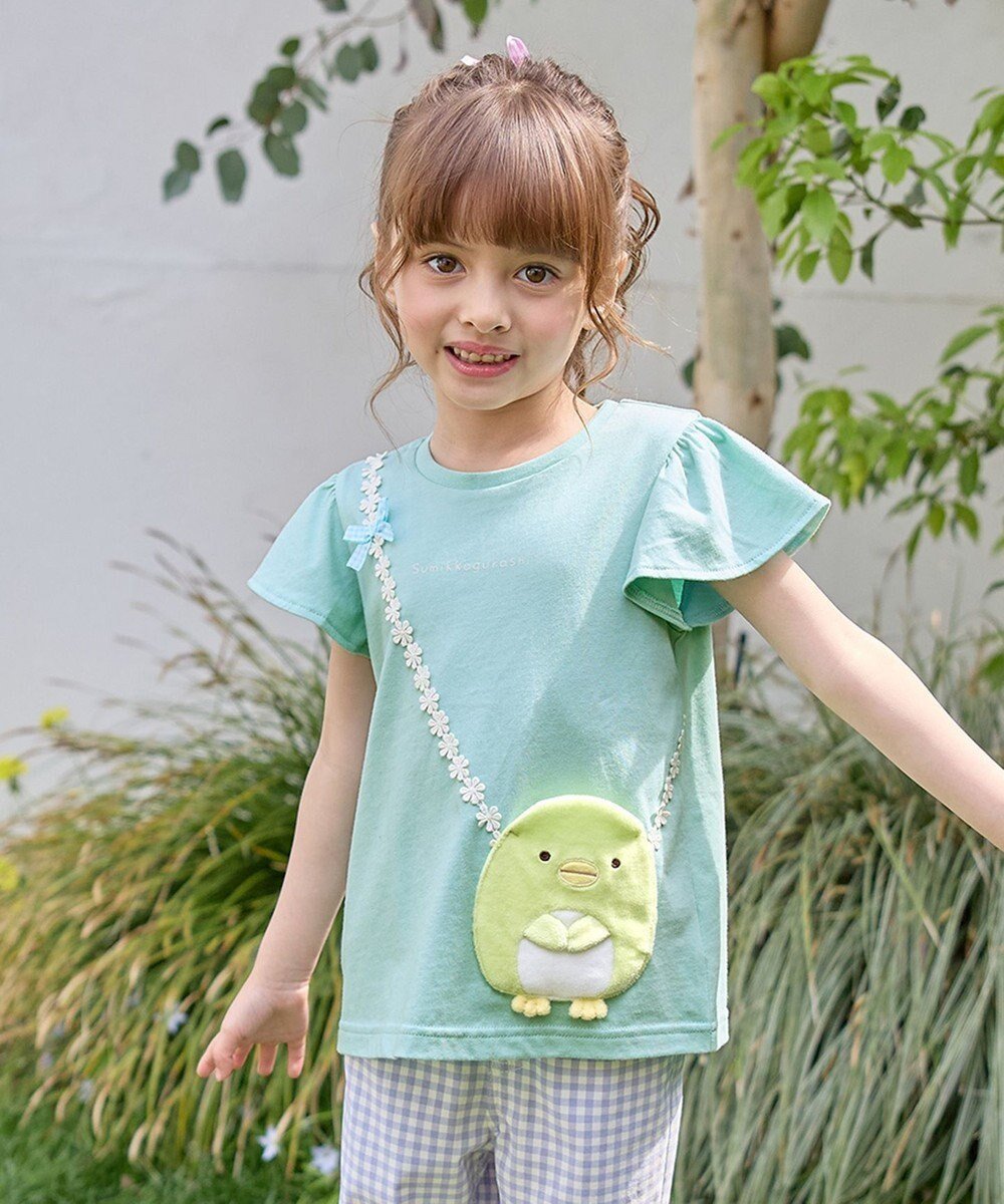 【エニファム/any FAM / KIDS】の【WEB限定/すみっコぐらし】ポシェットTシャツ インテリア・キッズ・メンズ・レディースファッション・服の通販 founy(ファニー) 　ファッション　Fashion　キッズファッション　KIDS　トップス・カットソー　Tops/Tees/Kids　春　Spring　カットソー　Cut And Sew　キャラクター　Character　スパンコール　Sequins　人気　Popularity　ポシェット　Pochette　半袖　Short Sleeve　S/S・春夏　Ss・Spring/Summer　夏　Summer　エメラルドグリーン×ぺんぎん?|ID: prp329100004010972 ipo3291000000026573799