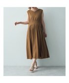 【イェッカ ヴェッカ/YECCA VECCA】のレーヨン麻タックワンピース Camel|ID:prp329100004011043