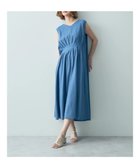 【イェッカ ヴェッカ/YECCA VECCA】のレーヨン麻タックワンピース Grayish Blue|ID:prp329100004011043