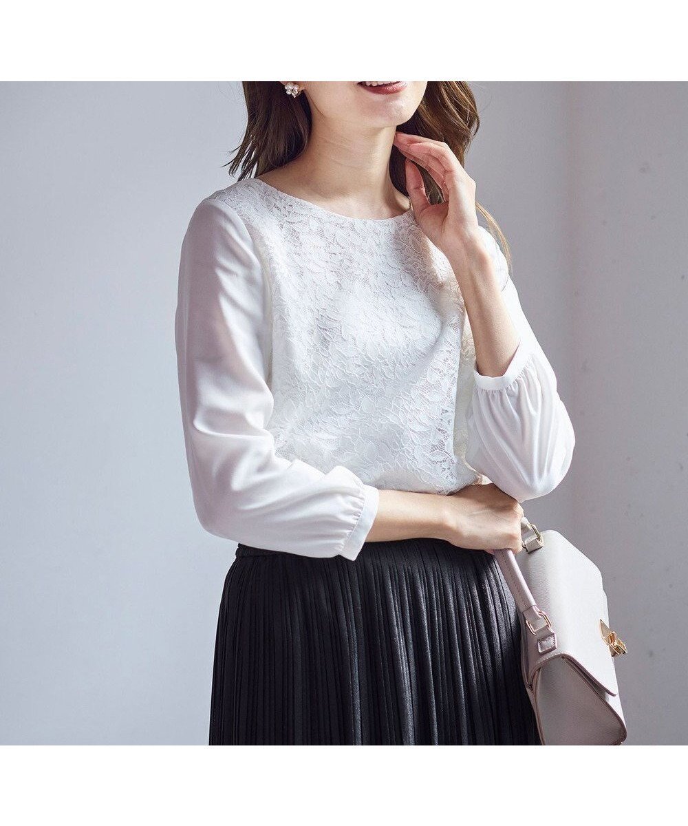 【エニィ スィス/any SiS】の【洗える】レイヤードレース ブラウス 人気、トレンドファッション・服の通販 founy(ファニー) 　ファッション　Fashion　レディースファッション　Fashion for Women　トップス・カットソー　Cut & Sew Tops　シャツ・ブラウス・オフィスカジュアル　Elegant Blouses & Button-Ups　春　Spring　洗える　Machine Washable　シンプル　Simple, Minimal　ジャケット　Jacket, Outerwear　ジョーゼット　Georgette, Semi-Sheer Fabric　フェミニン　Feminine, Girly　フラワー　Flower, Floral　ボトム　Bottoms, Lower Wear　レース　Lace, Lace Fabric　S/S・春夏　SS, Spring/Summer, Warm Season　夏　Summer　エレガント 上品　Elegant　セレモニー　Ceremony　新作・新入荷　New Arrivals / New In　ビジネス 仕事 通勤　Business / Work / Commuting　 other-1|ID: prp329100004014720 ipo3291000000033618479