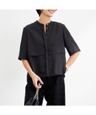 【アイシービー/iCB】の【WEB限定・洗える】 シルキーツイル クロップドシャツ ブラック系|ID: prp329100004020339 ipo3291000000028777056