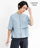 【アイシービー/iCB】の【WEB限定・洗える】 シルキーツイル クロップドシャツ ブルー系|ID: prp329100004020339 ipo3291000000028777058