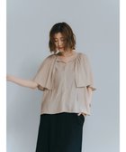 【イェッカ ヴェッカ/YECCA VECCA】のケープカラーギャザーブラウス Beige|ID: prp329100004020344 ipo3291000000026659478