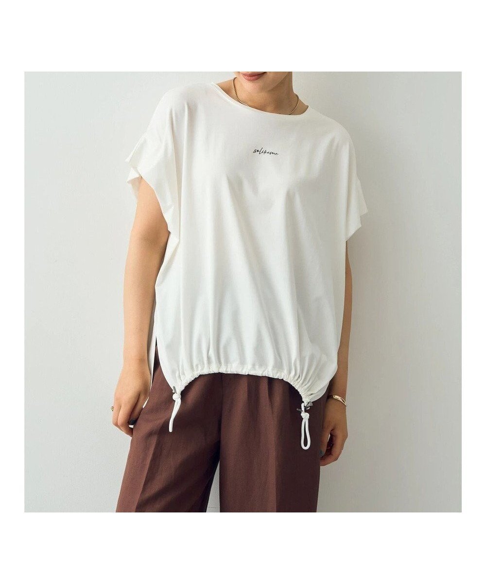 【イェッカ ヴェッカ/YECCA VECCA】の裾ドロストデザインロゴTee 人気、トレンドファッション・服の通販 founy(ファニー) 　ファッション　Fashion　レディースファッション　WOMEN　トップス・カットソー　Tops/Tshirt　シャツ/ブラウス　Shirts/Blouses　ロング / Tシャツ　T-Shirts　カットソー　Cut and Sewn　S/S・春夏　Ss・Spring/Summer　カットソー　Cut And Sew　ポケット　Pocket　ワイド　Wide　夏　Summer　春　Spring　 other-1|ID: prp329100004020433 ipo3291000000027026161