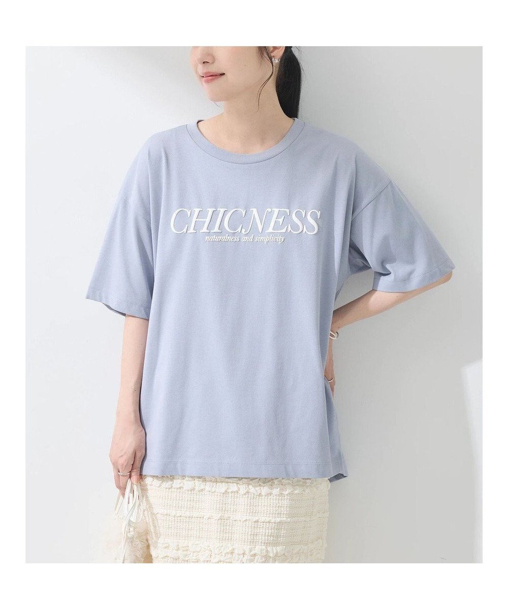 【アースミュージックアンドエコロジー/earth music&ecology】のCHICNESS スリットT インテリア・キッズ・メンズ・レディースファッション・服の通販 founy(ファニー) 　ファッション　Fashion　レディースファッション　WOMEN　トップス・カットソー　Tops/Tshirt　シャツ/ブラウス　Shirts/Blouses　ロング / Tシャツ　T-Shirts　カットソー　Cut and Sewn　S/S・春夏　Ss・Spring/Summer　おすすめ　Recommend　カットソー　Cut And Sew　スリット　Slit　ビッグ　Big　フロント　Front　プリント　Print　ポケット　Pocket　再入荷　Restock/Back In Stock/Re Arrival　夏　Summer　春　Spring　Sax|ID: prp329100004020459 ipo3291000000028614173