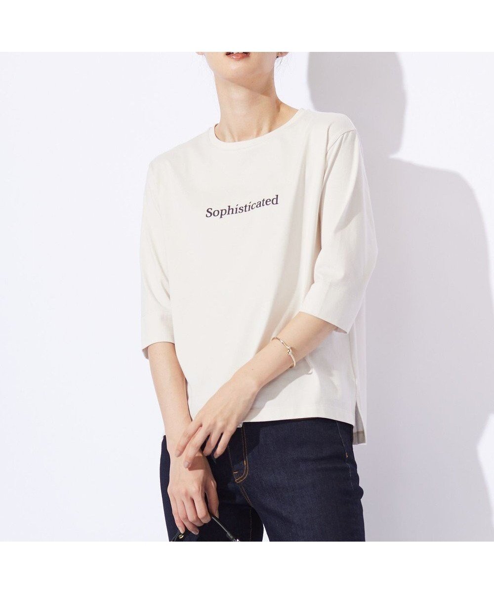 【ジェイ プレス/J.PRESS】のロゴTシャツ インテリア・キッズ・メンズ・レディースファッション・服の通販 founy(ファニー) 　ファッション　Fashion　レディースファッション　WOMEN　トップス・カットソー　Tops/Tshirt　シャツ/ブラウス　Shirts/Blouses　ロング / Tシャツ　T-Shirts　カットソー　Cut and Sewn　秋　Autumn/Fall　カットソー　Cut And Sew　今季　This Season　シルケット　Mercerization　シンプル　Simple　ジャージ　Jersey　スリット　Slit　A/W・秋冬　Aw・Autumn/Winter・Fw・Fall-Winter　グレージュ系|ID: prp329100004020670 ipo3291000000026663754