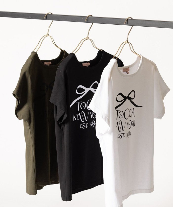 【トッカ/TOCCA】の【接触冷感・UV90%以上カット・洗える!】DANCING RIBBON Tシャツ インテリア・キッズ・メンズ・レディースファッション・服の通販 founy(ファニー) https://founy.com/ ファッション Fashion レディースファッション WOMEN トップス・カットソー Tops/Tshirt シャツ/ブラウス Shirts/Blouses ロング / Tシャツ T-Shirts カットソー Cut and Sewn S/S・春夏 Ss・Spring/Summer カットソー Cut And Sew リボン Ribbon 夏 Summer 春 Spring 洗える Washable |ID: prp329100004020737 ipo3291000000027728090