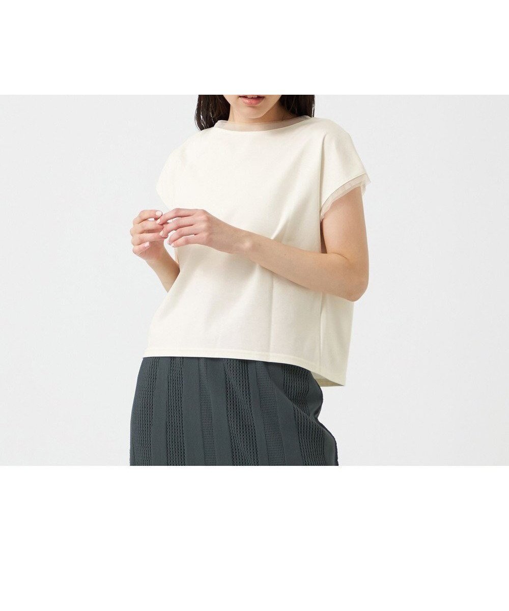 【チャコット/Chacott】のChacott BALANCE チュールコンビクロップドTシャツ 人気、トレンドファッション・服の通販 founy(ファニー) 　ファッション　Fashion　レディースファッション　WOMEN　トップス・カットソー　Tops/Tshirt　シャツ/ブラウス　Shirts/Blouses　ロング / Tシャツ　T-Shirts　クロップド　Cropped　コンパクト　Compact　ストレッチ　Stretch　ダメージ　Damage　チュール　Tulle　フィット　Fit　フェミニン　Feminine　ベビー　Baby　ボトム　Bottom　おすすめ　Recommend　 other-1|ID: prp329100004022705 ipo3291000000026687492