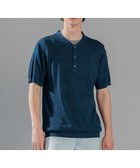 【ジョゼフ オム/JOSEPH HOMME / MEN】のリネンナイロンプレーン 半袖ヘンリーネックニット ネイビー系|ID: prp329100004024524 ipo3291000000027425940