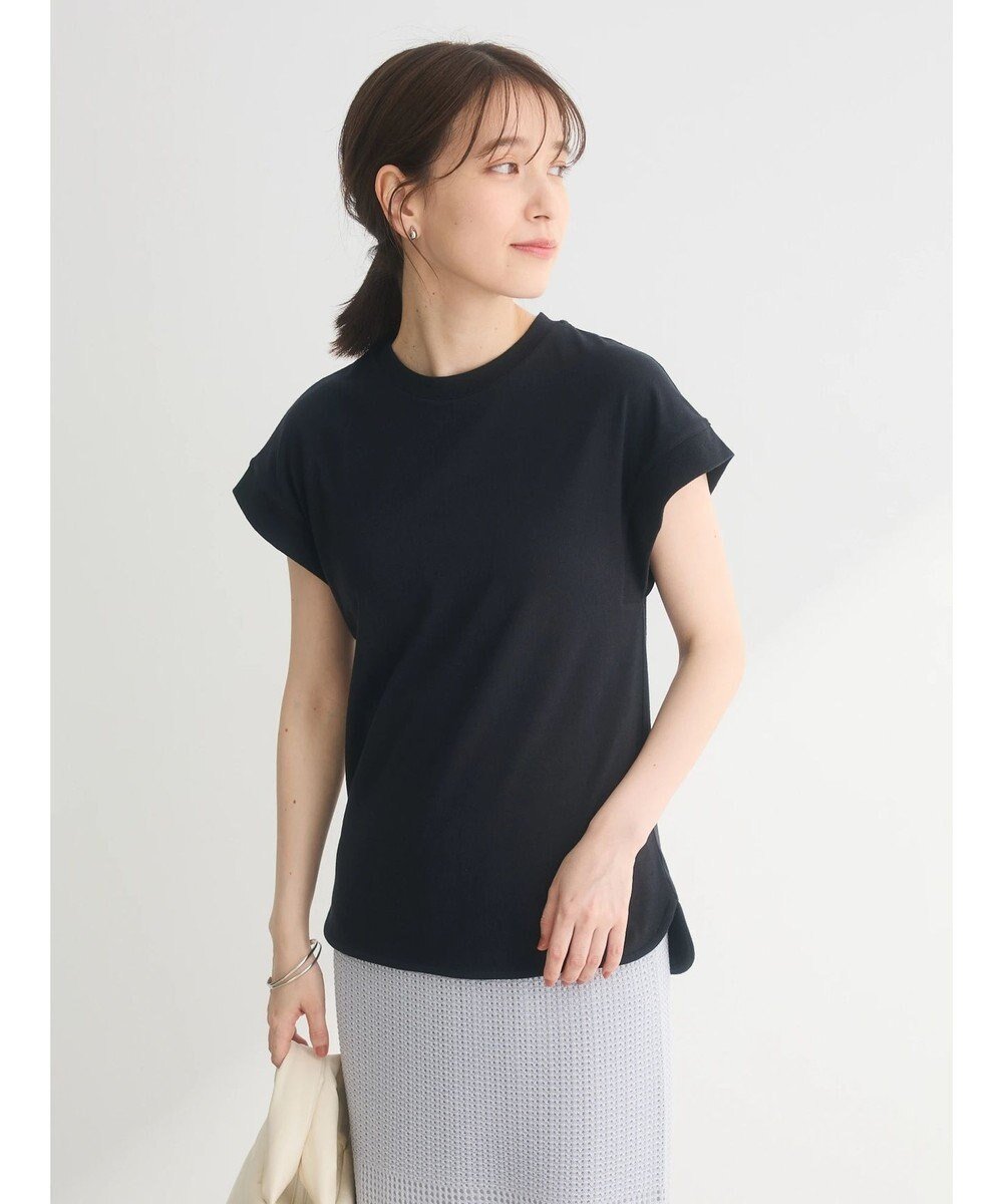 【グリーンパークス/Green Parks】の・Petit Fleur リブフレンチTEE インテリア・キッズ・メンズ・レディースファッション・服の通販 founy(ファニー) 　ファッション　Fashion　レディースファッション　WOMEN　トップス・カットソー　Tops/Tshirt　シャツ/ブラウス　Shirts/Blouses　ロング / Tシャツ　T-Shirts　カットソー　Cut and Sewn　S/S・春夏　Ss・Spring/Summer　カットソー　Cut And Sew　コンパクト　Compact　シンプル　Simple　スリーブ　Sleeve　フォルム　Form　フレンチ　French　ポケット　Pocket　夏　Summer　定番　Standard　春　Spring　無地　Plain Color　Black|ID: prp329100004025189 ipo3291000000027020776