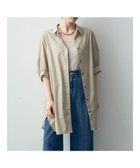 【イェッカ ヴェッカ/YECCA VECCA】のペーパータッチバックスリットロングシャツ Beige|ID: prp329100004027145 ipo3291000000027019549