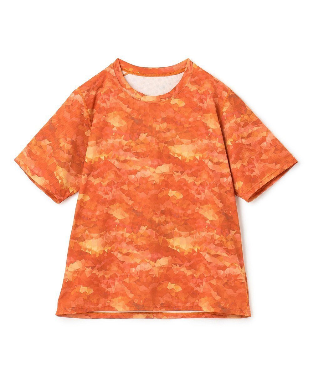 【チャコット/Chacott / MEN】のハーフスリーブポリゴンプリントトップ インテリア・キッズ・メンズ・レディースファッション・服の通販 founy(ファニー) 　ファッション　Fashion　メンズファッション　MEN　トップス・カットソー　Tops/Tshirt/Men　インナー　Inner　オレンジ　Orange　軽量　Lightweight　スタイリッシュ　Stylish　スリーブ　Sleeve　ドット　Dot　ボトム　Bottom　メッシュ　Mesh　無地　Plain Color　オレンジプリント|ID: prp329100004029619 ipo3291000000026761768